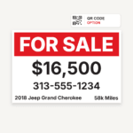 car for sale sign